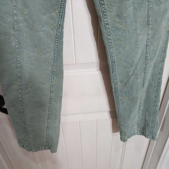 By Anthropologie Womens Pants The Wanderer Green Floral Cargo Utility Size 28 - Picture 4 of 10